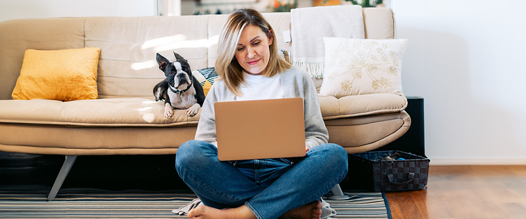 woman on computer