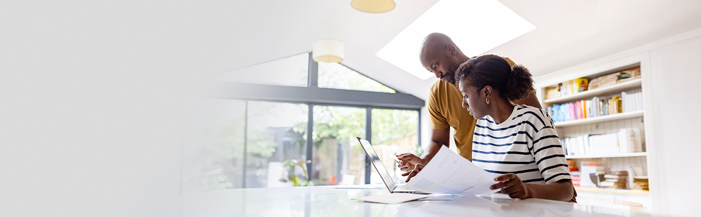 couple looking at finances together