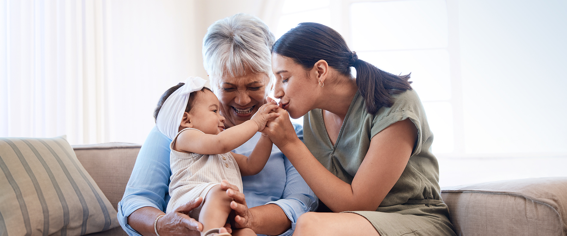 Mom and grandma with baby